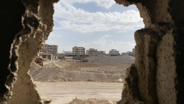 Una zona de Zamalka, a las afueras de Damasco, que aún muestra la destrucción de la guerra