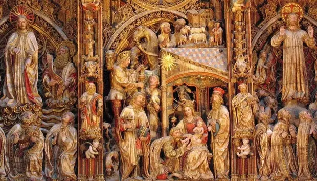 La adoración de los Magos, en el retablo de la Seo de Zaragoza