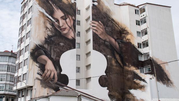 Este mural, 'La Violenchista', consiguió el galardón del mejor mural en la anterior edición