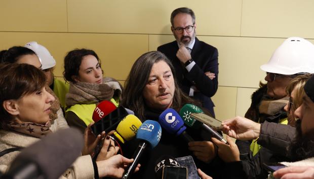 Maricruz Gallego, durante su comparecencia en el Hospital Reina Sofía