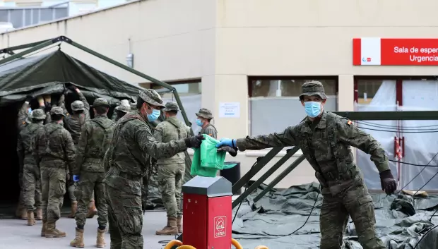 El Ejército de Tierra montó un hospital de campaña en el Gregorio Marañón de Madrid durante el estado de alarma