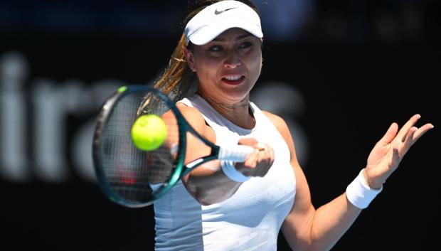 Paula Badosa, durante su partido de cuartos de final en el Open de Australia