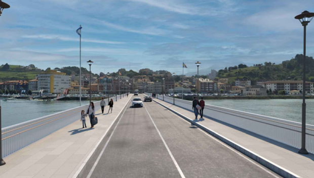 Así debería quedar el puente, aunque la zona izquierda convertida en carril bici