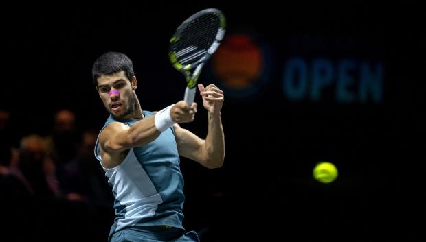Carlos Alcaraz, durante la final del ATP Róterdam