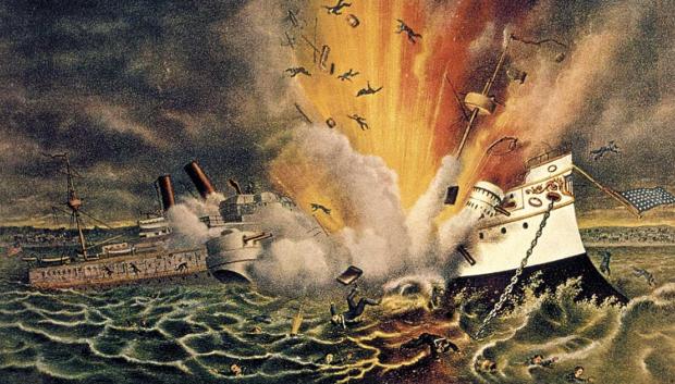 Hundimiento del acorazado Maine en el puerto de La Habana el 15 de febrero de 1898