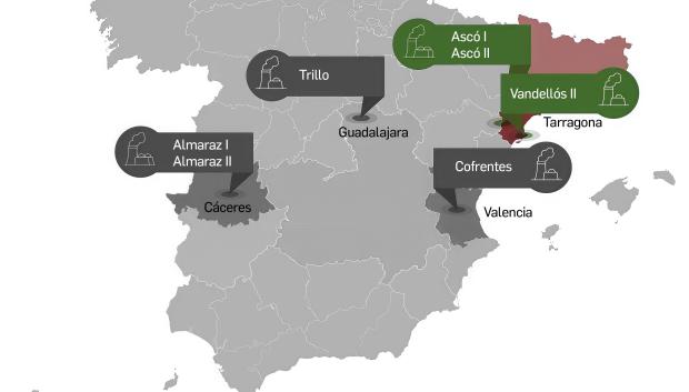 Reactores nucleares operativos en España