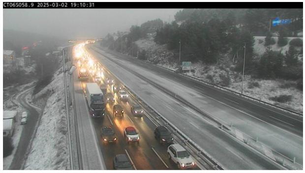 Atasco por las nevadas