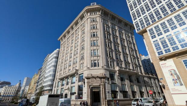 Edificio de la sede del Banco Pastor, en La Coruña