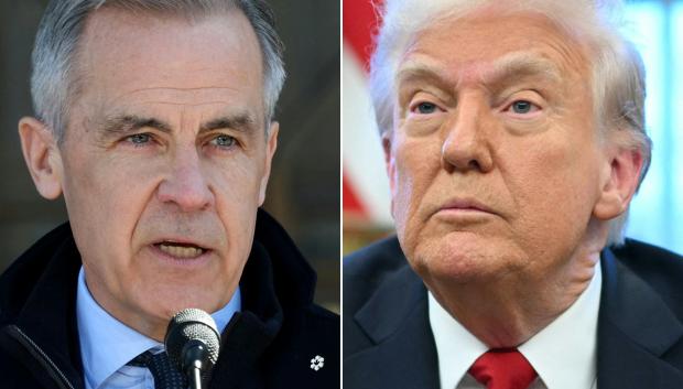 El primer ministro canadiense, Mark Carney, y el presidente estadounidense, Donald Trump