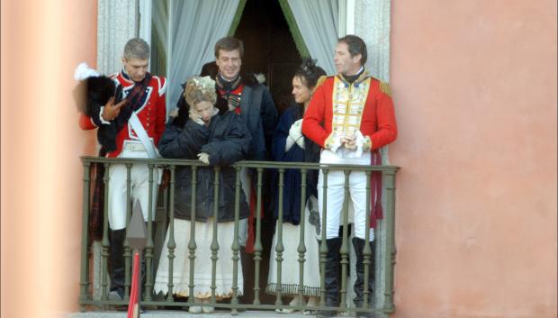 El hijo de la Duquesa de Alba, durante el rodaje de la película