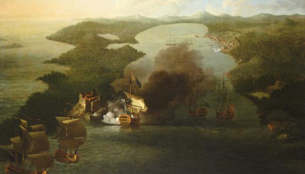 El bombardeo de Portobelo por parte de la flota británica del almirante Vernon
