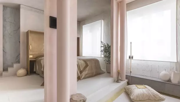 Dormitorio inspirado en la Antigua Roma