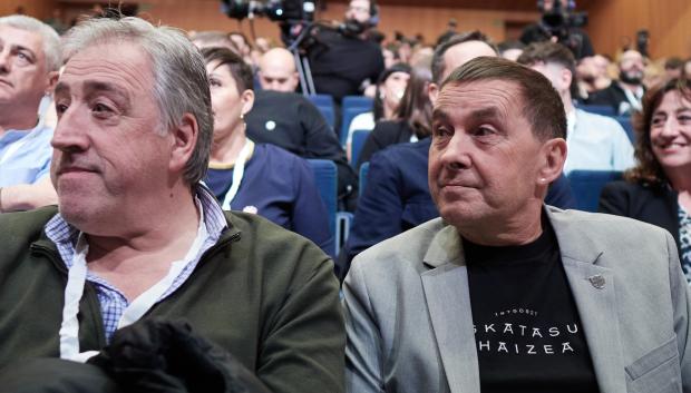 Joseba Airón y Arnaldo Otegi el pasado mes de febrero