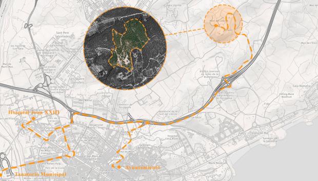 Mapa de la ubicación del nuevo cementerio