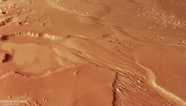 Vista del MFF desde la cámara estéreo de alta resolución de Mars Express