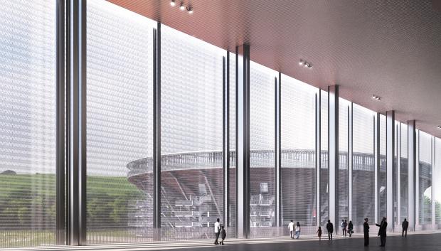 Render de la ampliación de la Caja Mágica