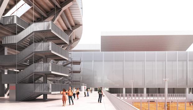 Render de la ampliación de la Caja Mágica