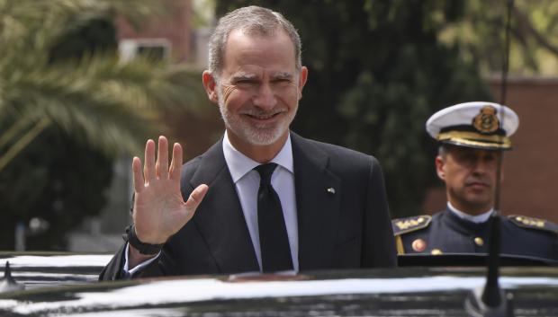 Spanish King Felipe VI and Queen Letizia with Queen Sofia ttending book tribute to Pope Francisco in Madrid on Tuesday, 22 April 2025.