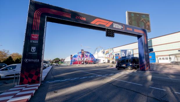 Arco de salida que tendrá el Gran Premio de España de Fórmula 1, en IFEMA Madrid, a 5 de diciembre de 2024
