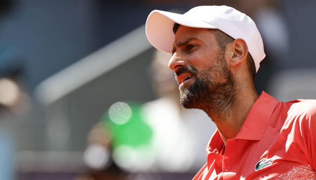 Novak Djokovic en el partido ante el italiano Matteo Arnaldi