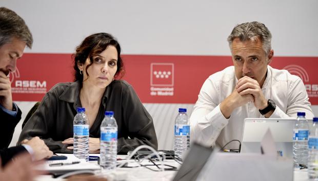 Isabel Díaz Ayuso en la sede de la Agencia de Seguridad y Emergencias ASEM 112