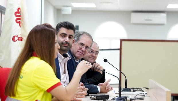 La trabajadora Vanesa Lobo durante su intervención