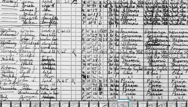 Censo de Chicago de 1930 donde figura Milded, con 18 años, hija de padre dominicano y madre de Lousiana, nacida en Illinois