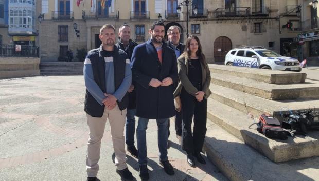 El portavoz de VOX en las Cortes de Aragón, Alejandro Nolasco, en Caspe
