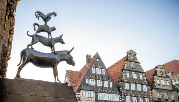 Estatua de "Los músicos de Bremen".