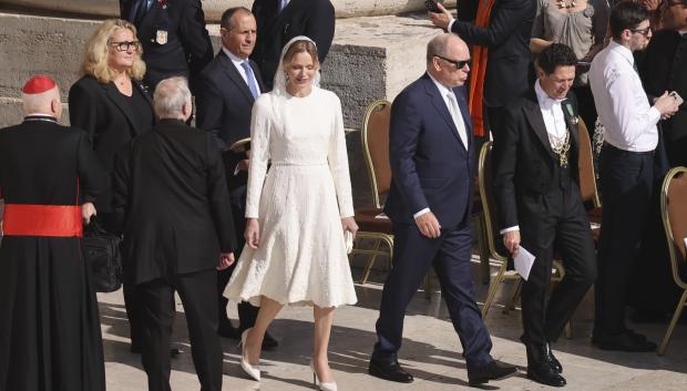 Alberto y Monaco and Charlene attend the beginning of the poncificate of Pope Leo XIV