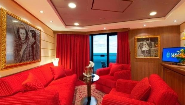 Suite de Sophia Loren a bordo de un barco de MSC Cruceros.