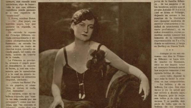 La princesa Bibesco en un artículo en el periódico 'Ahora'