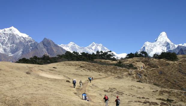 Huéspedes de camino al Everest View
