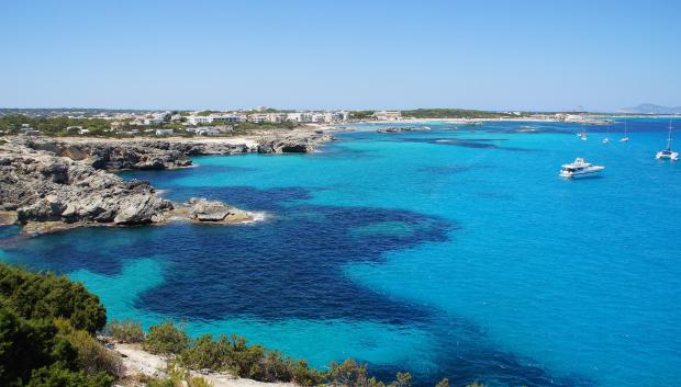 Mar azul de Formentera.