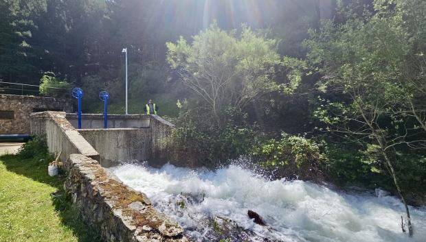 Primer escalón de vaciado de la presa de El Tejo