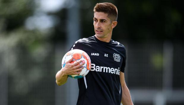 Alberto Encinas, en el Bayer Leverkusen