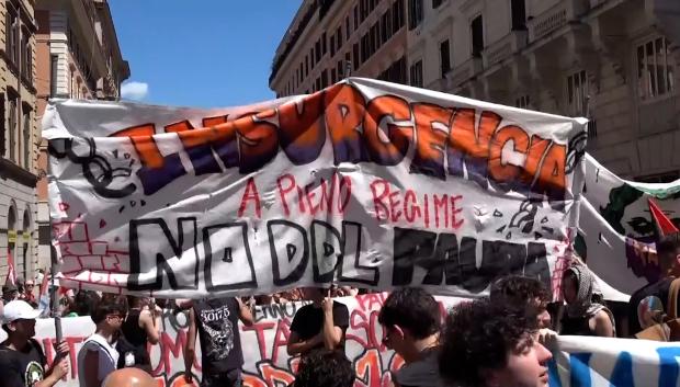 Protestas en la ciudad de Roma