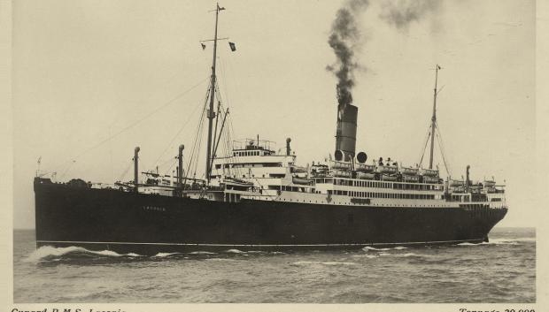 Postal fotográfica del RMS Laconia, c. 1921