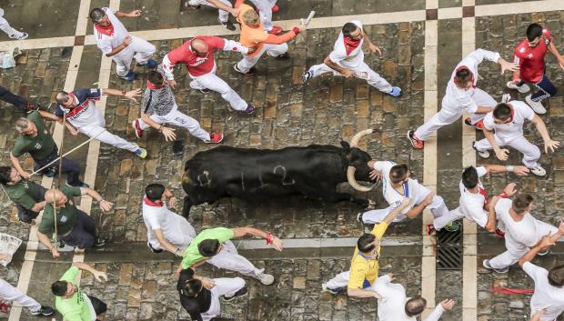 Encierro de los Sanfermines de Pamplona.