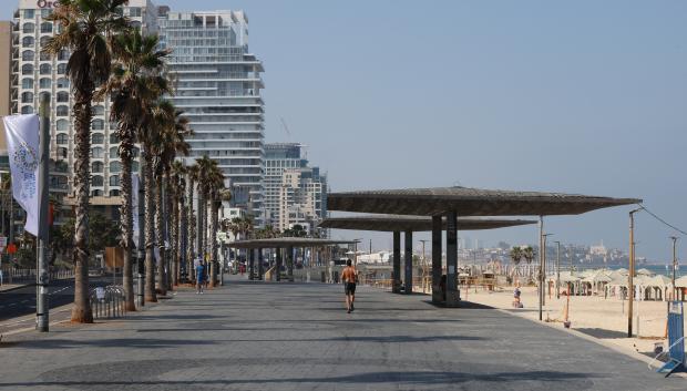 Las calles de Tel Aviv, desiertas