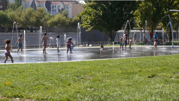 Playa urbana de Madrid Río