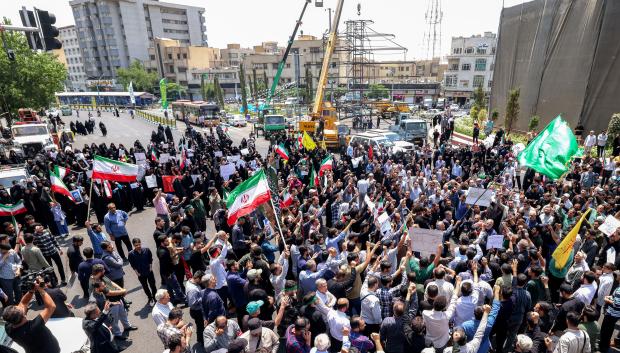 Protestas a favor de Irán en Teherán