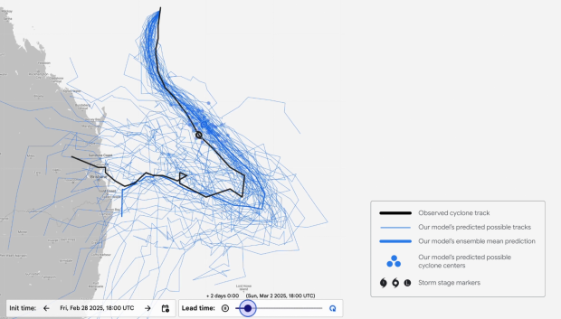 Imagen que muestra una predicción de nuestro modelo experimental de ciclones