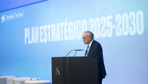 Isidro Fainé durante la presentación del Plan Estratégico a los empleados de Fundación ”la Caixa”