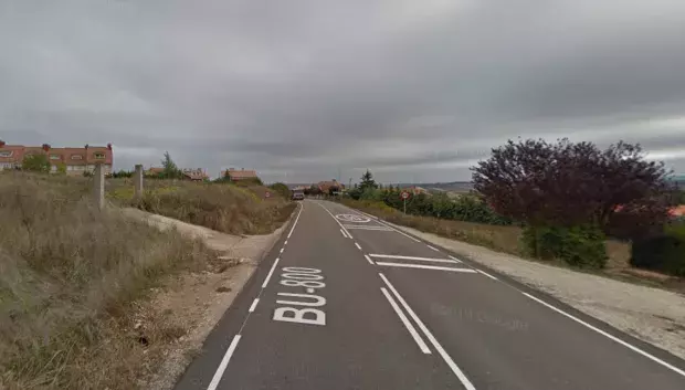 Imagen de la BU-800 conocida como la carretera de los pinchazos