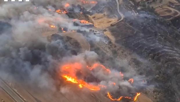 Vista aérea del incendio de la Segarra, Torrefeta y Florejacs