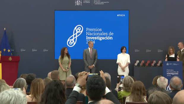 El Rey Felipe VI preside la entrega de los Premios Nacionales de Investigación, el reconocimiento científico más importante de España, celebrado este jueves en el Palacio Real de El Pardo