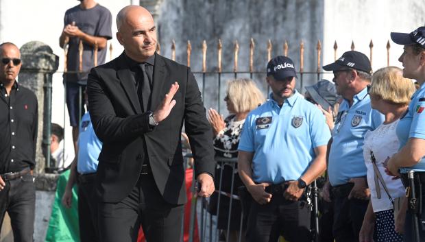 Roberto Martínez, a su llegada al funeral