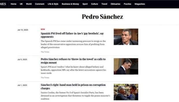 El diario 'The Times' ha hablado largo y tendido estos días sobre Pedro Sánchez