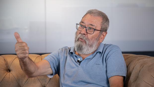 Cándido Méndez durante la entrevista